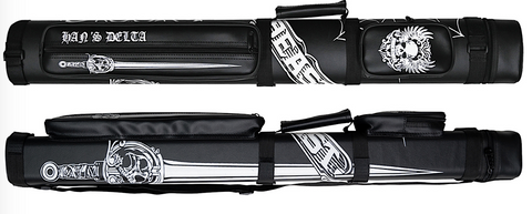 HAN'S DELTA 2x2 Hard Oval Black Billiards Pool Cue Case