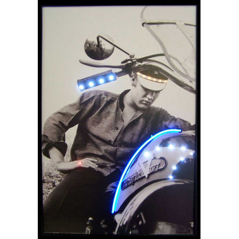 Elvis On Motorcycle Neon/Led Picture