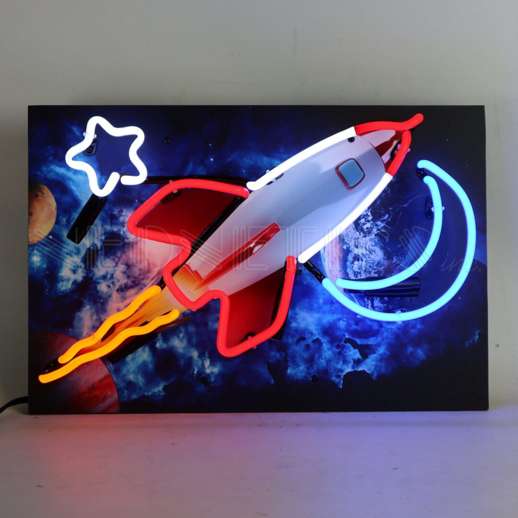 Junior Rocket Outer Space Neon Sign