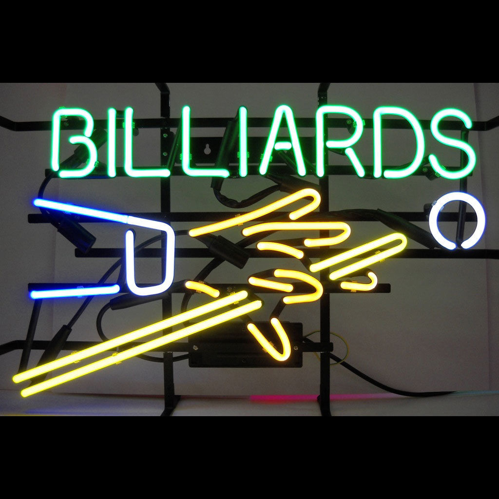 Billiards Hand And Cue Neon Sign