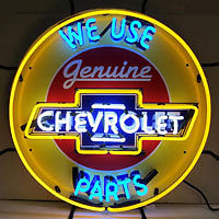 Chevrolet Neon Sign With Silkscreen Backing