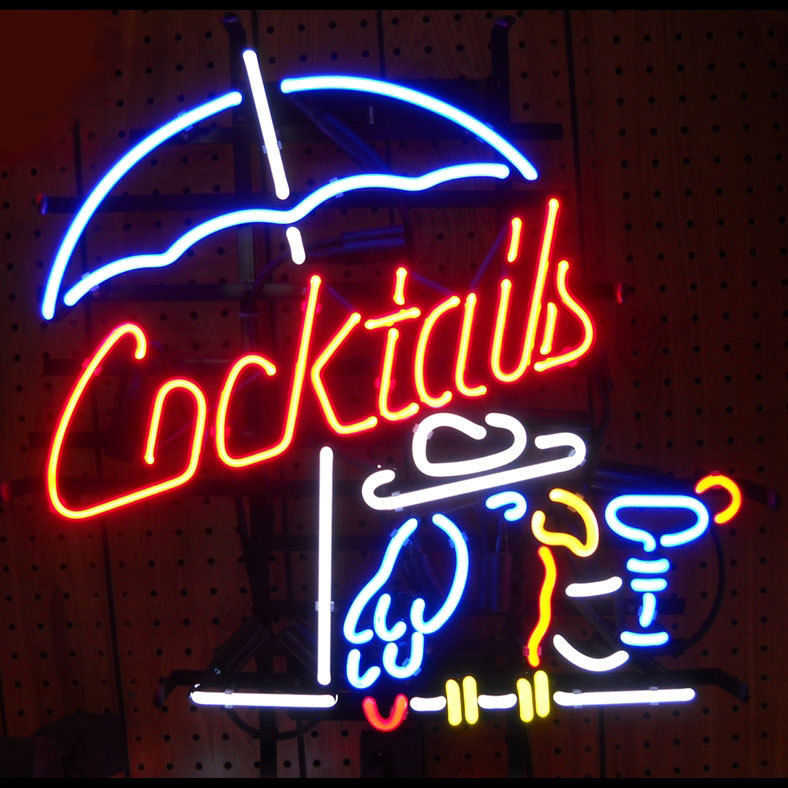 Cocktails & Parrot Neon Sign