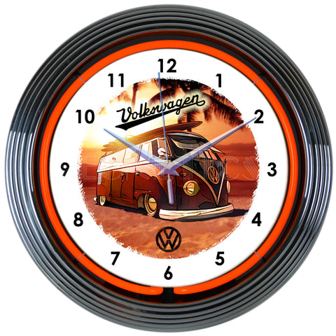 Volkswagen Bus Neon Clock