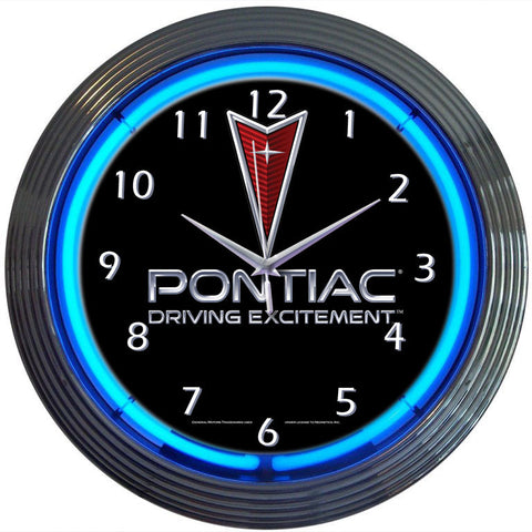 Pontiac Driving Excitement Neon Clock