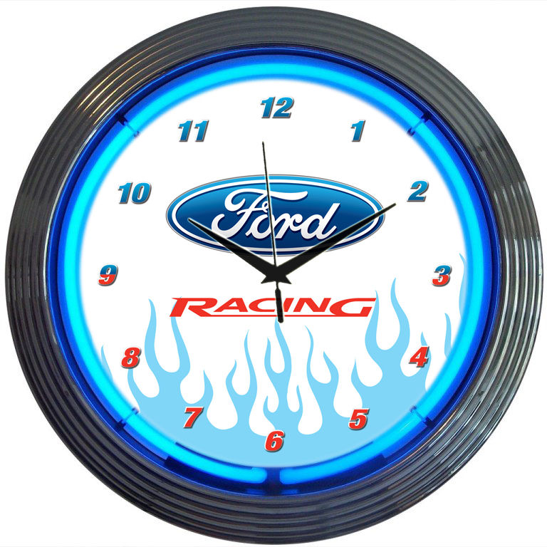 Ford Racing Neon Clock