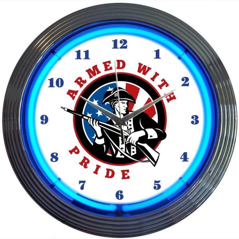 Gun - Armed With Pride Firearms Neon Clock