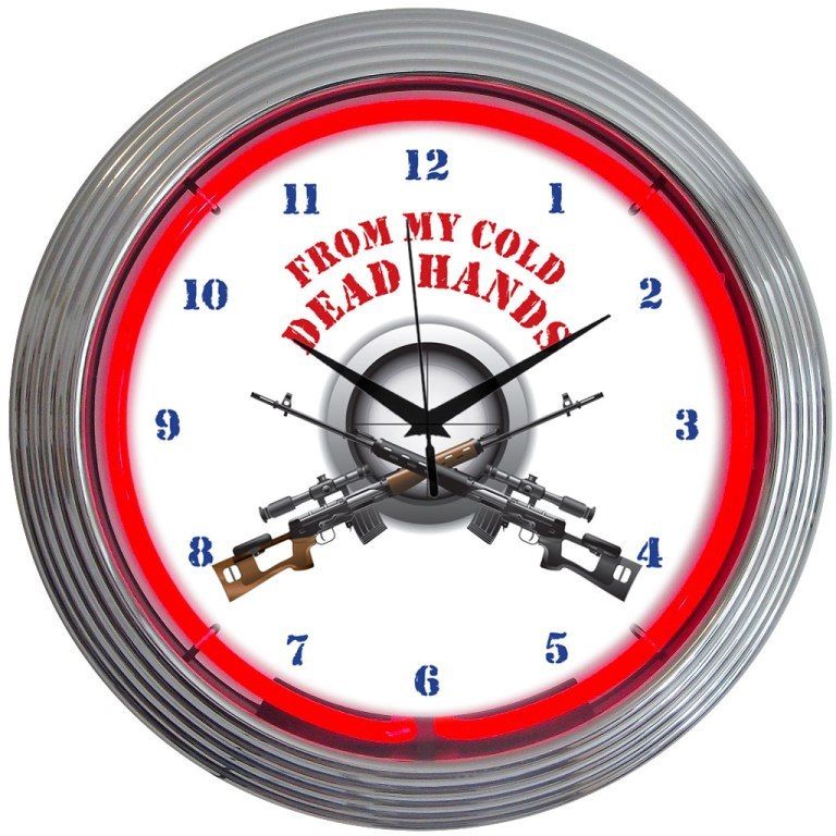 Gun - From My Cold Dead Hands Firearms Neon Clock