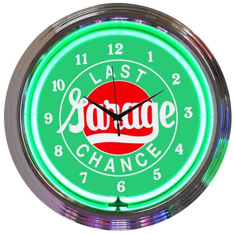 Last Chance Garage Neon Clock