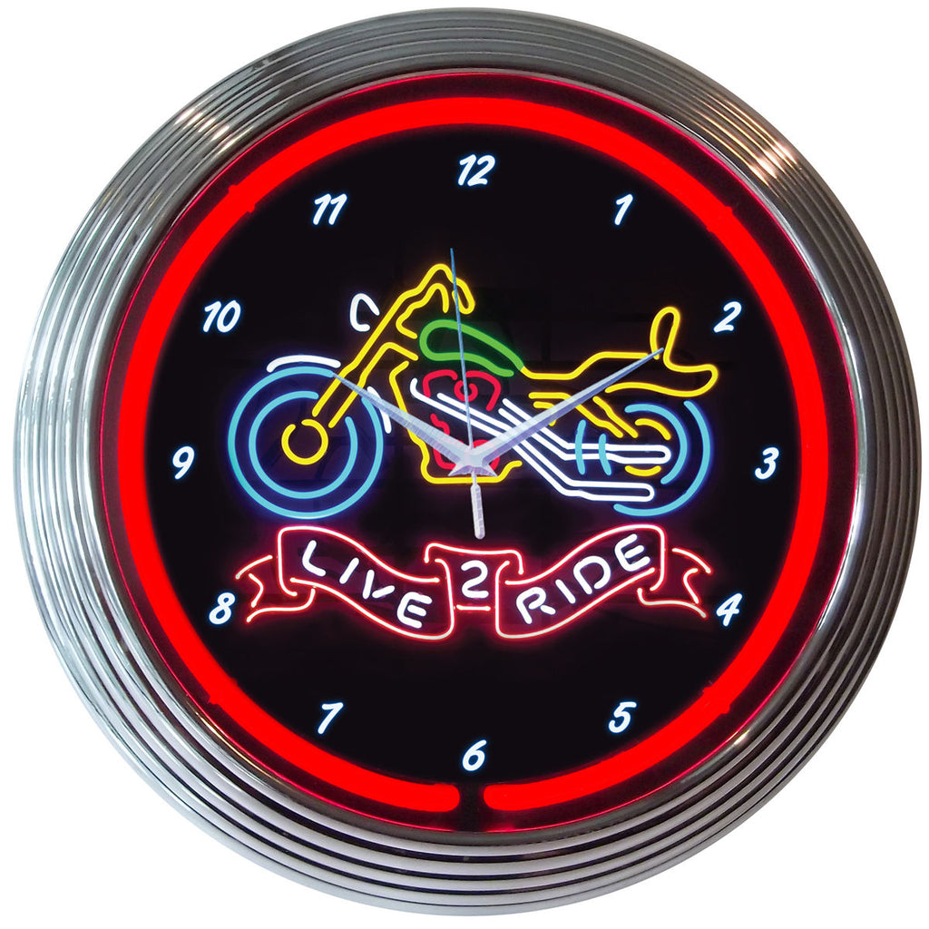 Live 2 Ride Neon Clock