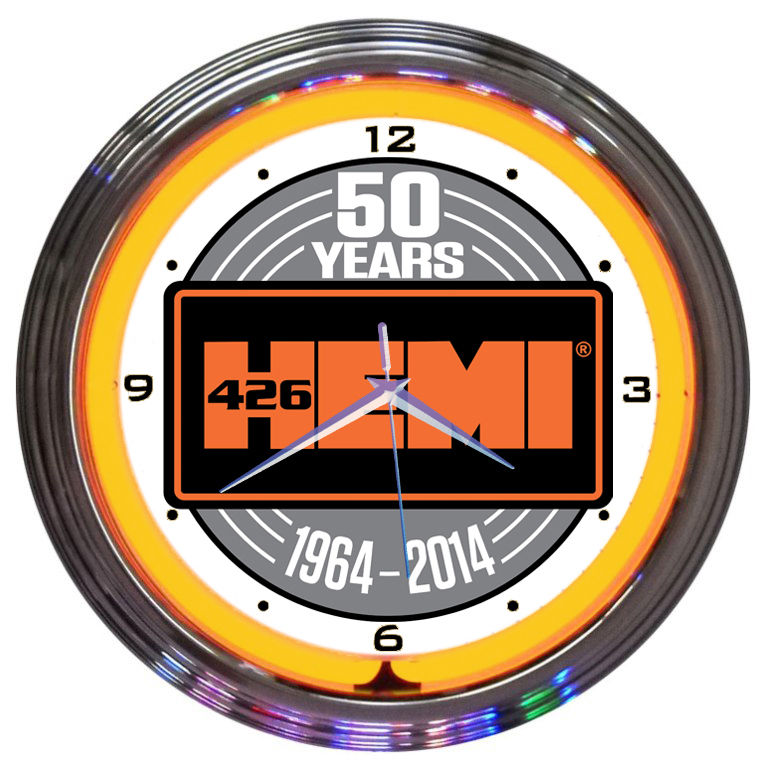 Hemi 50Th Anniversary Neon Clock