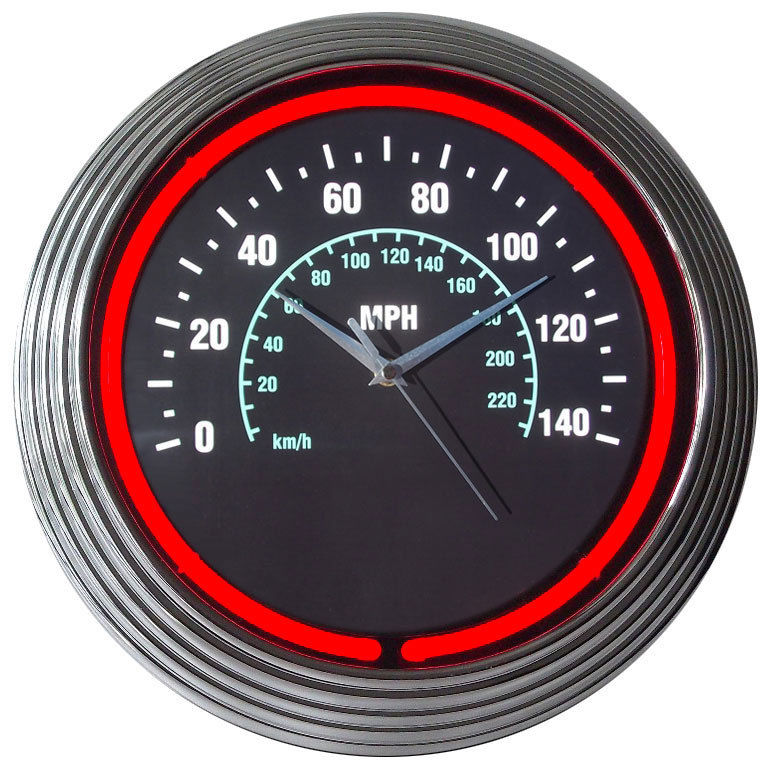 Speedometer Neon Clock