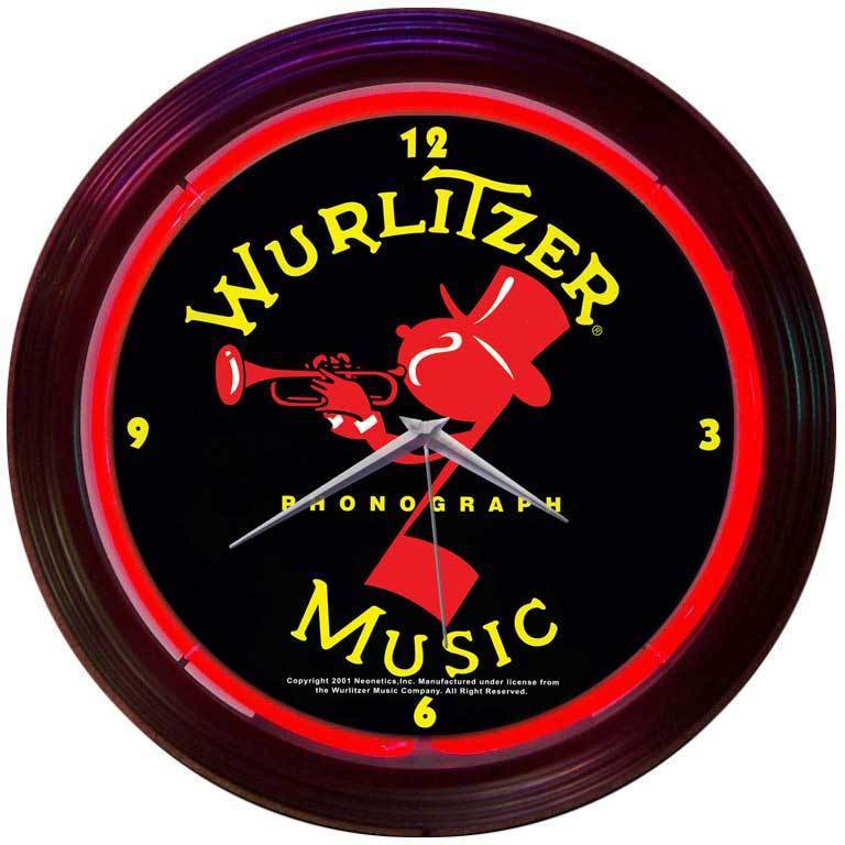 Wurlitzer Johnny One Note Neon Clock