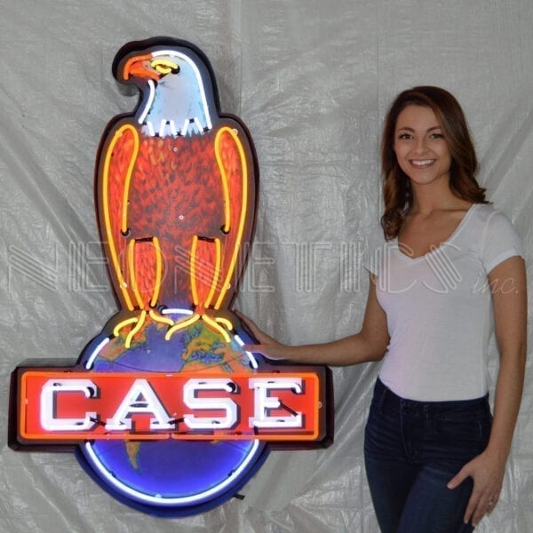 Case Eagle Neon Sign In Shaped Steel Can