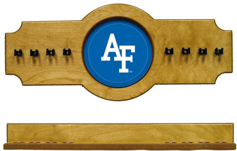 NCAA Air Force Falcons 2 pc Hanging Wall Pool Cue Stick Holder Rack - Oak