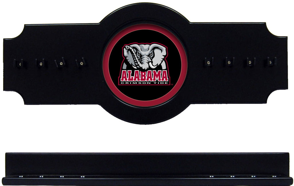 NCAA Alabama Crimson Tide 2 pc Hanging Wall Pool Cue Stick Holder Rack - Black