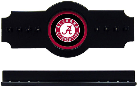 NCAA Alabama Crimson Tide 2 pc Hanging Wall Pool Cue Stick Holder Rack - Black