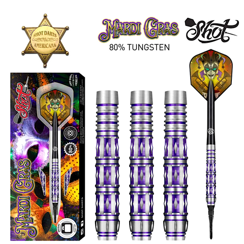 AMSF-18 Shot! Americana Mardi Gras Soft Tip Dart Set