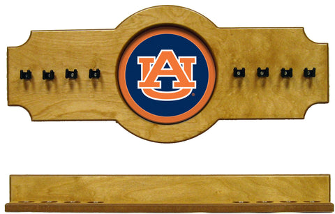 NCAA Auburn Tigers 2 pc Hanging Wall Pool Cue Stick Holder Rack - Oak