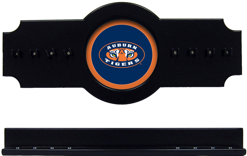 NCAA Auburn Tigers 2 pc Hanging Wall Pool Cue Stick Holder Rack - Black