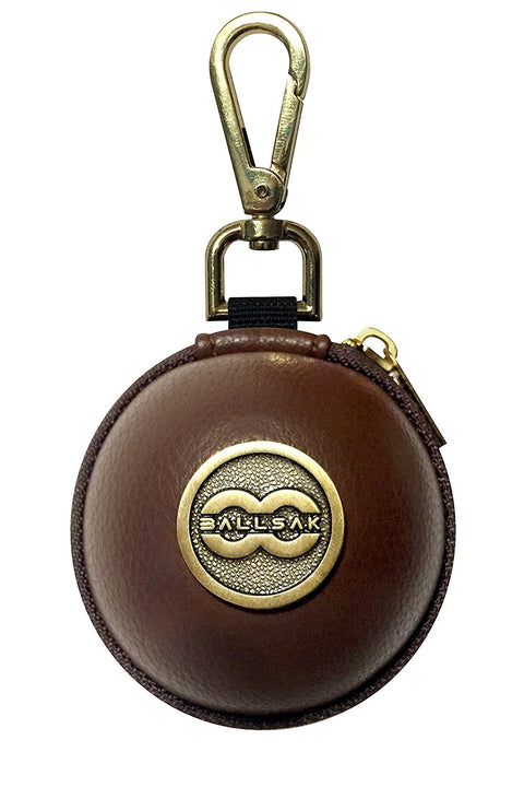 Ballsak Cue Ball Carrying Case (Brass/Brown)