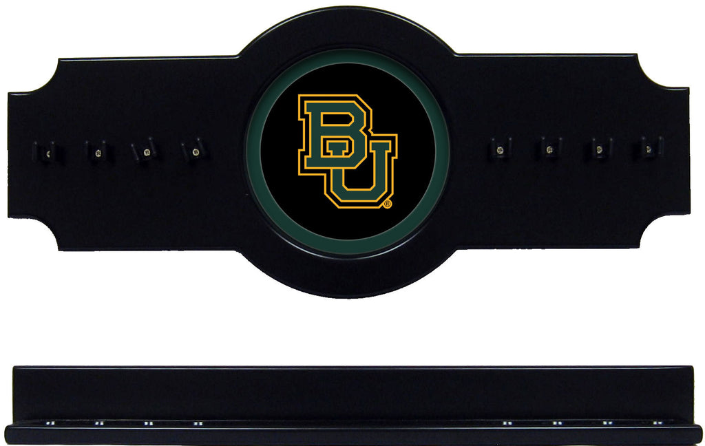 NCAA Baylor Bears 2 pc Hanging Wall Pool Cue Stick Holder Rack - Black