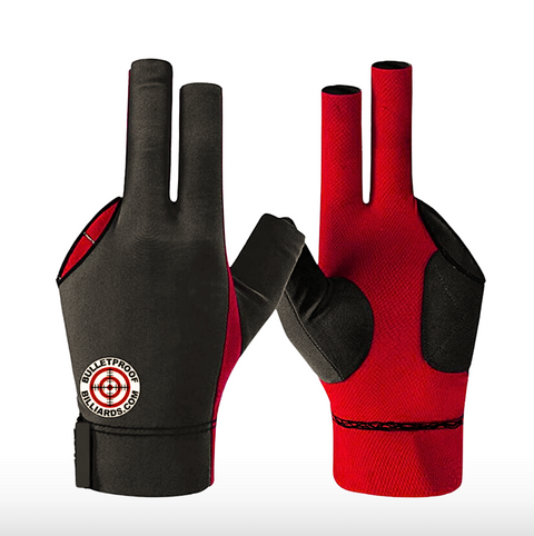 Bulletproof Billiards/Pool Glove Red/Black (Medium)