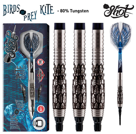 BPKSF-120 Shot! Darts Birds of Prey Kite Soft Tip Set 20gm