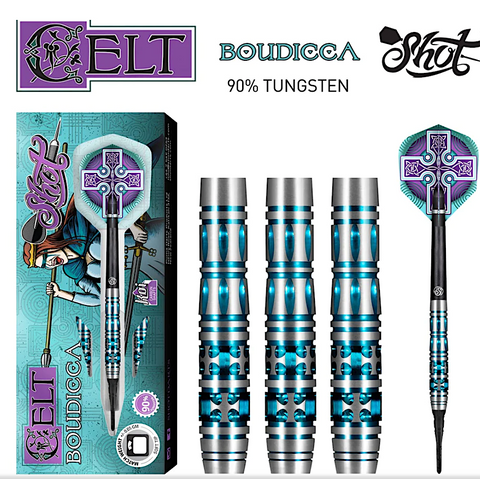 CBSF-18 Shot! Darts Celt Boudicca Soft Tip Dart Set 18 gm