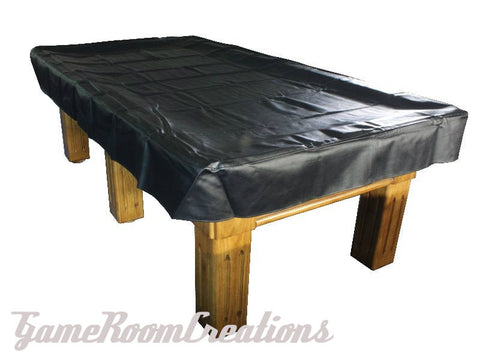 9' Fitted Heavy Duty Naugahyde Pool Table Cover (Black)