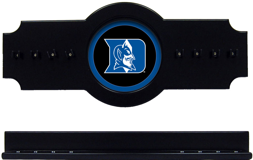 NCAA Duke Blue Devils 2 pc Hanging Wall Pool Cue Stick Holder Rack - Black