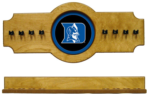 NCAA Duke Blue Devils 2 pc Hanging Wall Pool Cue Stick Holder Rack - Oak