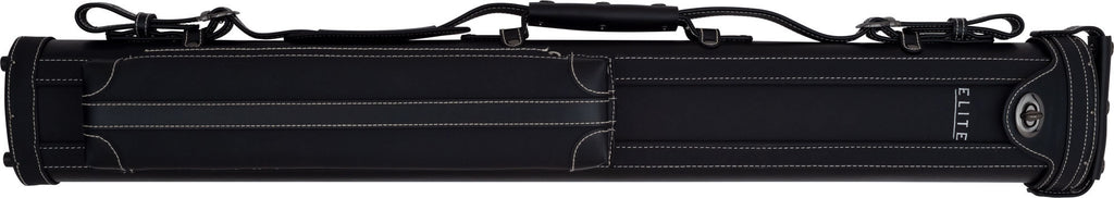 Elite ECV22 BLACK 2Bx2S Black With Cream Stitching and Chrome Hardware Billiards Pool Cue Stick Case