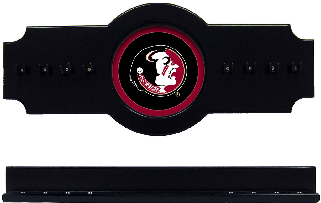 NCAA Florida State Seminoles 2 pc Hanging Wall Pool Cue Stick Holder Rack Black