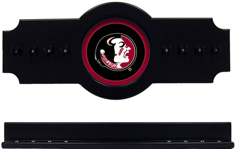 NCAA Florida State Seminoles 2 pc Hanging Wall Pool Cue Stick Holder Rack Black