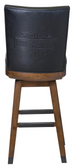 H-D B&S Square Stool w/Backrest - Rawhide Brown