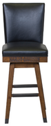 H-D B&S Square Stool w/Backrest - Rawhide Brown