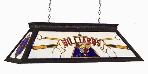 RAM Pool Table Lights Billiards Lighting KD BLUE Three 4 Bulbs Stained Glass