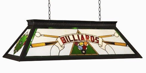 RAM Pool Table Lights Billiards Lighting KD GREEN Three 4 Bulbs Stained Glass