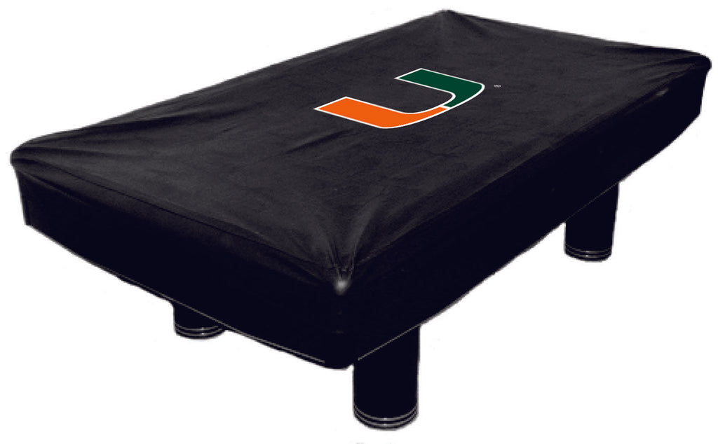 7 ft Miami Hurricanes MIABTC100N-7 Fitted Billiard Pool Table Cover