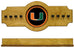 NCAA Miami Hurricanes 2 pc Hanging Wall Pool Cue Stick Holder Rack - Oak