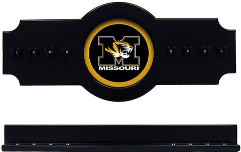 NCAA Missouri Tigers 2 pc Hanging Wall Pool Cue Stick Holder Rack - Black