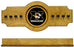 NCAA Missouri Tigers 2 pc Hanging Wall Pool Cue Stick Holder Rack - Oak