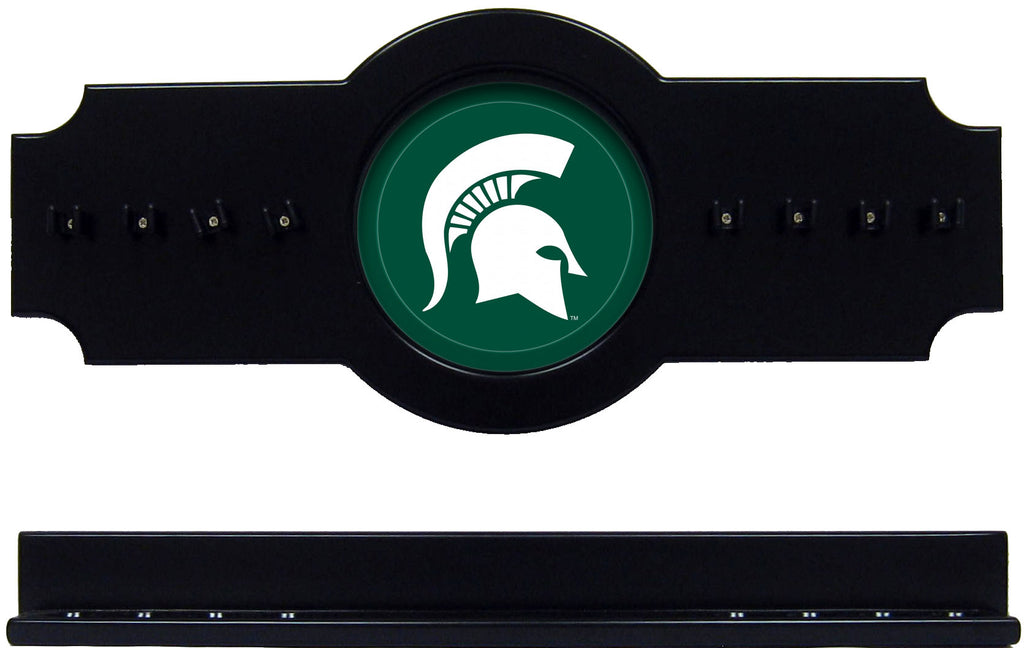 NCAA Michigan State Spartans 2 pc Hanging Wall Pool Cue Stick Holder Rack Black