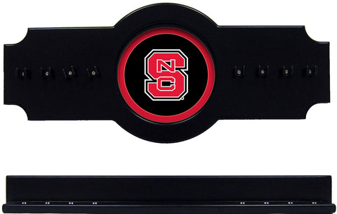 NCAA North Carolina State Wolfpack 2 pc Hanging Wall Pool Cue Holder Rack Black