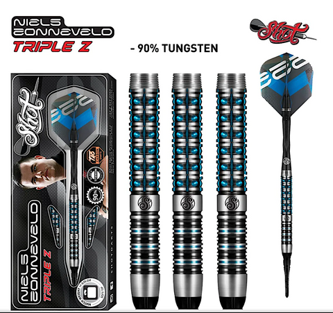 NZSF-20 SHOT! Darts Niels Zonneveld Blue Soft Tip Dart Set