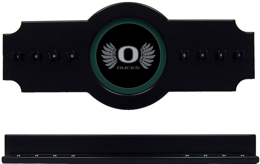 NCAA Oregon Ducks 2 pc Hanging Wall Pool Cue Stick Holder Rack - Black