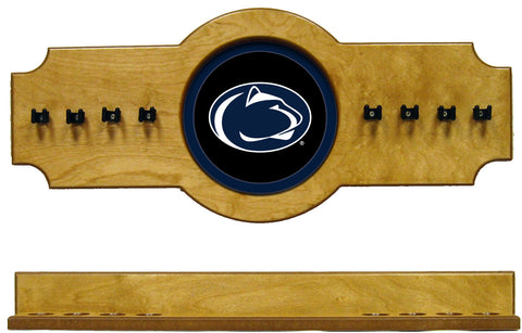 NCAA Penn State 2 pc Hanging Wall Pool Cue Stick Holder Rack - Oak