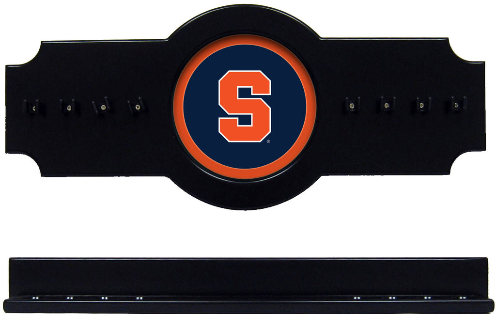 NCAA Syracuse 2 pc Hanging Wall Pool Cue Stick Holder Rack - Black