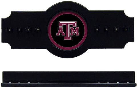 NCAA Texas A&M Aggies 2 pc Hanging Wall Pool Cue Stick Holder Rack - Black