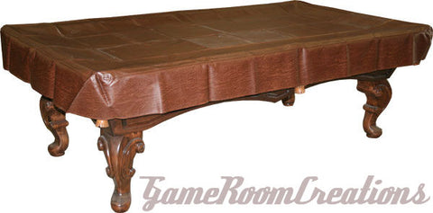 7' Fitted Heavy Duty Naugahyde Pool Table Cover (Brown)